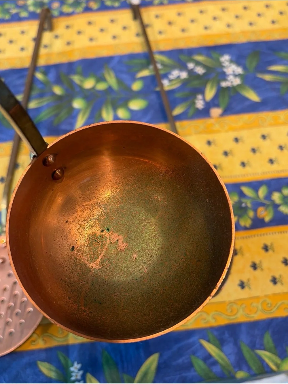 VTG Copper Utensil Set of 4 Hanging Ladle Spatula  Spoon w  Brass Handles